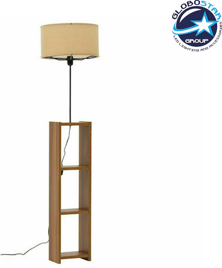 GloboStar Woodo Φωτιστικό Δαπέδου Υ150xΜ38εκ. με Ντουί για Λαμπτήρα E27 Μπεζ