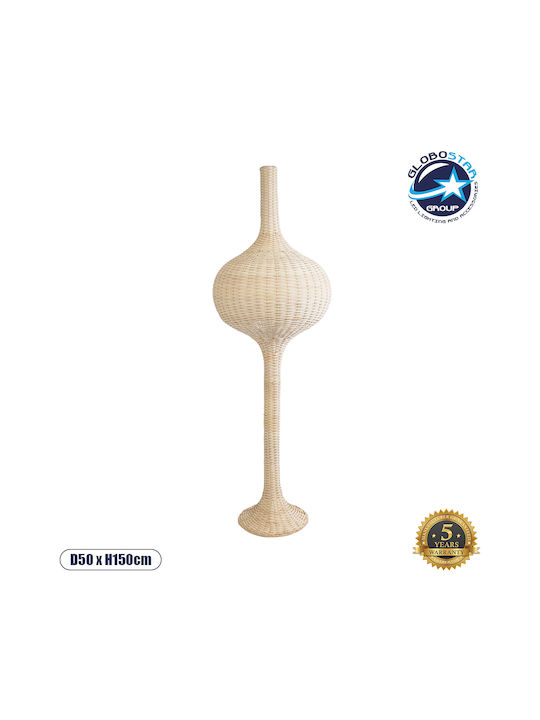 GloboStar Aladdin Stehleuchte H150xB50cm. mit Fassung für Lampe E27 Beige
