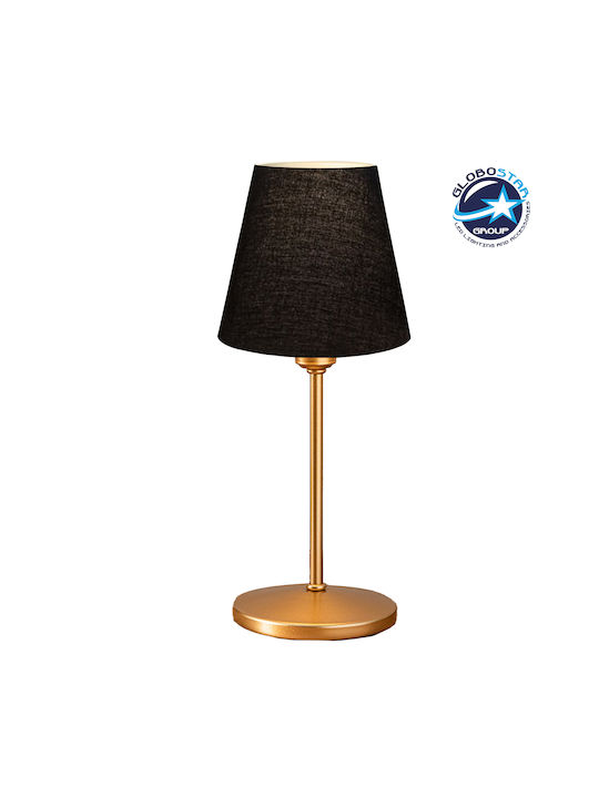 GloboStar Glossy Πλαστικό Πορτατίφ για Ντουί E14 με Μαύρο Καπέλο και Χρυσή Βάση