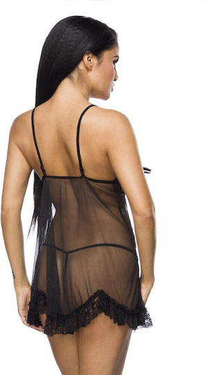 Neglijeu Sexy Transparent + Tanga Negru
