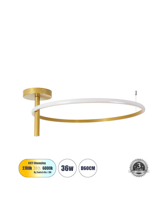 GloboStar Verona Таванно осветление 60бр Златист с Вграден LED