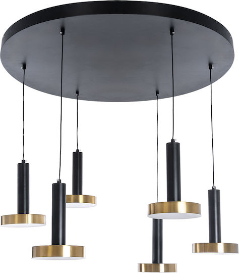 GloboStar Zane Deckenleuchte 80cm Schwarz mit Integrierter LED und Fernbedienung