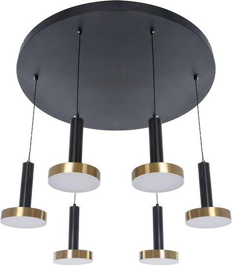 GloboStar Zane Deckenleuchte 80cm Schwarz mit Integrierter LED und Fernbedienung