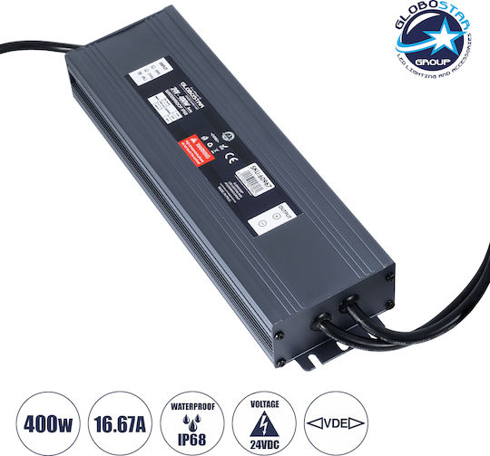 GloboStar Adjustable Dimmable LED Power Supply Waterproof IP68 Power 400W with Output Voltage 24V