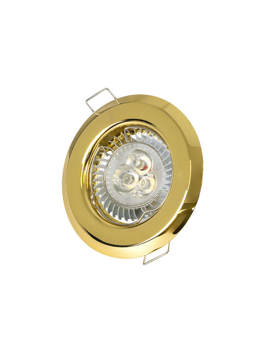 GloboStar DELTA Round Metallic Frame for Spot GU10 Gold 83x83cm. 1pcs