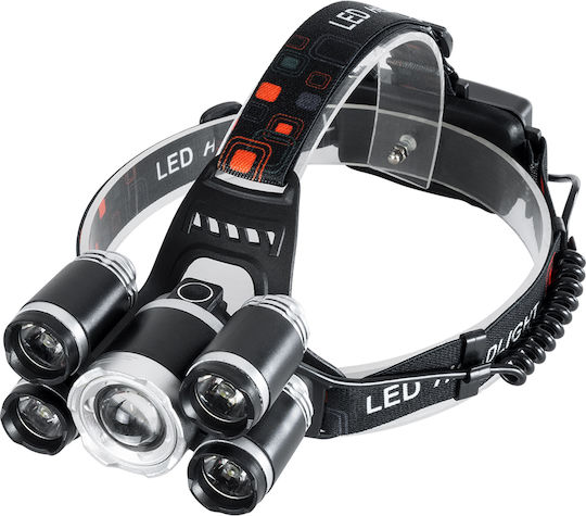 GloboStar Rechargeable Headlamp LED IP44 with Maximum Brightness 5000lm XML2-T6 50pcs Black
