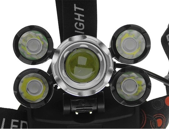 GloboStar Rechargeable Headlamp LED IP44 with Maximum Brightness 5000lm XML2-T6 50pcs Black