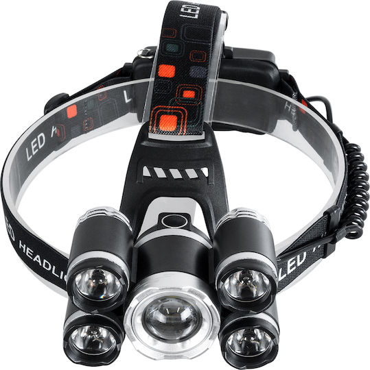 GloboStar Rechargeable Headlamp LED IP44 with Maximum Brightness 5000lm XML2-T6 50pcs Black