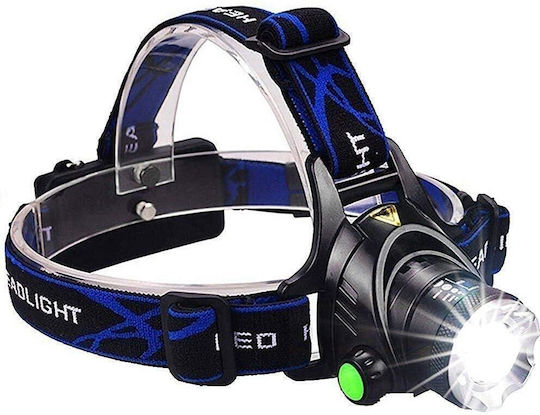 GloboStar Rechargeable Headlamp LED IP44 with Maximum Brightness 1800lm XML2-T6 100pcs Black