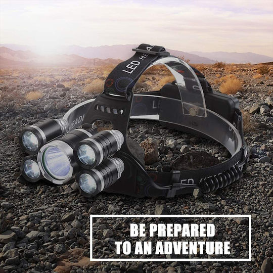 GloboStar Rechargeable Headlamp LED IP44 with Maximum Brightness 5000lm XML2-T6 50pcs Black