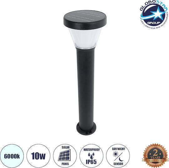 GloboStar Solar Light Floor Traffic light 10W 180lm Cold White 6000K with Photocell IP65 24cmx24cmx88cmcm