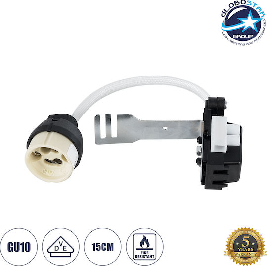 GloboStar Socket Extension for Socket GU10 in White color Set 1pcs 78950