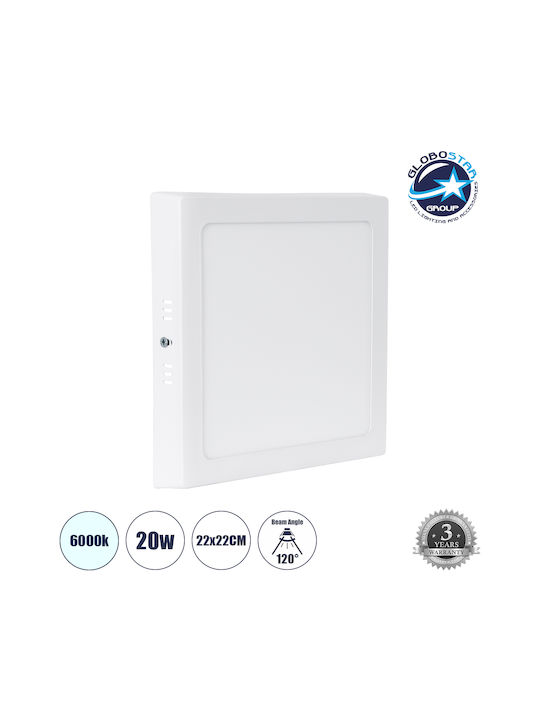 GloboStar Στρογγυλό Εξωτερικό LED Panel 20W με Ψυχρό Λευκό Φως 6000K