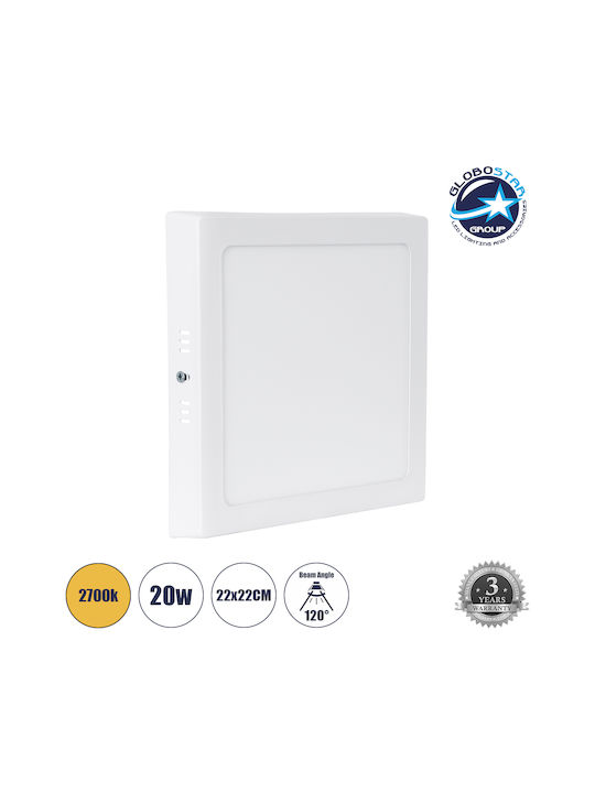 GloboStar Rundes Außen-LED-Panel 20W mit Warmweißem Licht 2700K 22cm