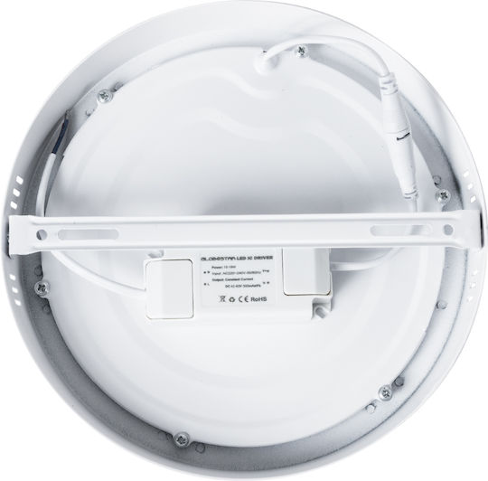 GloboStar Rotund În aer liber Panou LED Putere 20W cu Alb Natural Lumini 22.2x22.2cm.