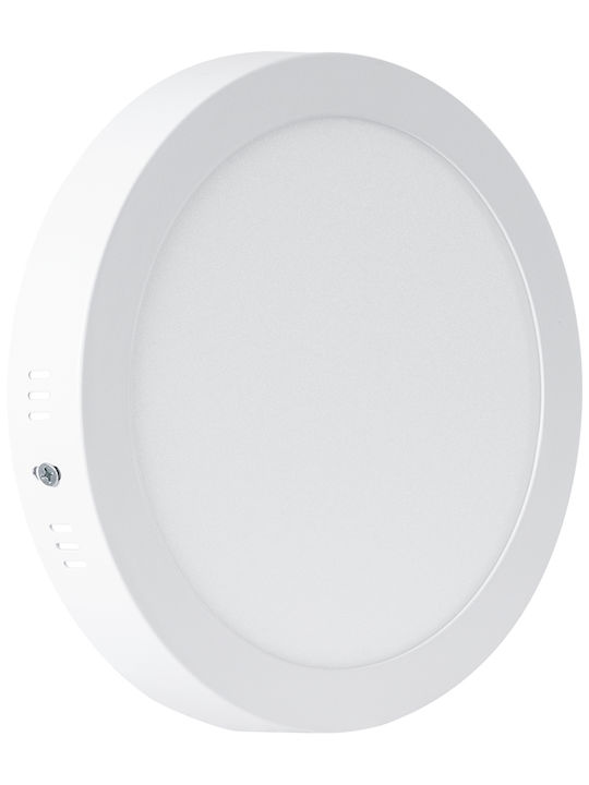 GloboStar Rotund În aer liber Panou LED Putere 20W cu Alb Natural Lumini 22.2x22.2cm.