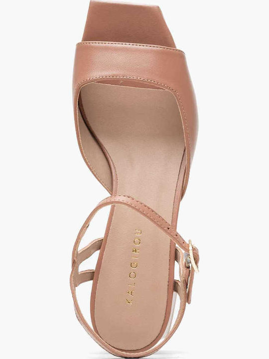 Leder Sandalen Beige