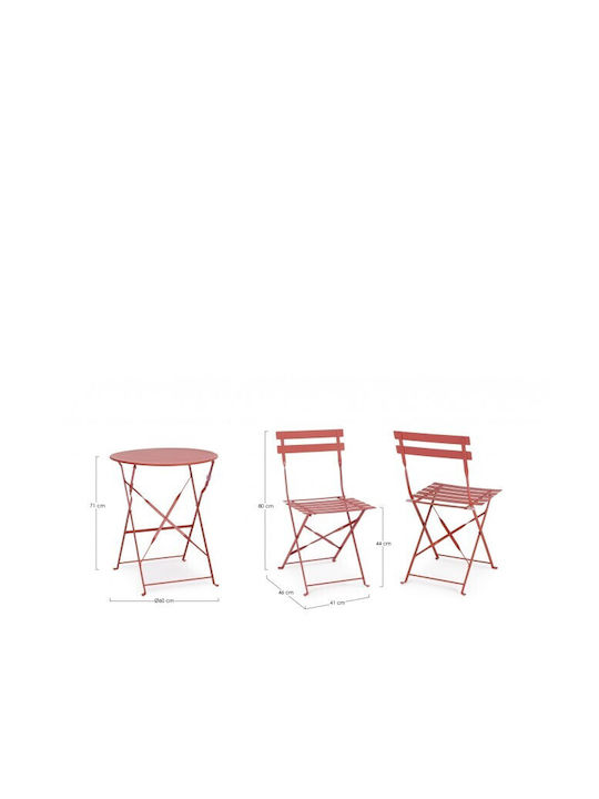 Austin 3 Pieces Dining Room Set for Small Outdoor Spaces Terracotta