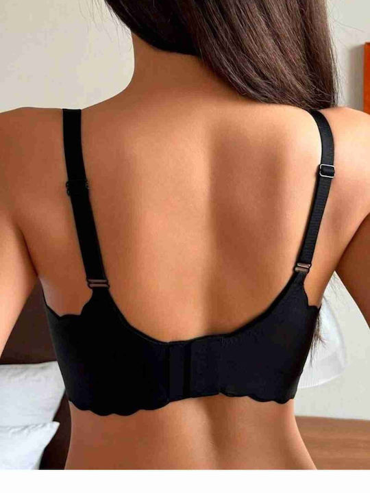 Merry See Wavy Laser Cut Bra Black