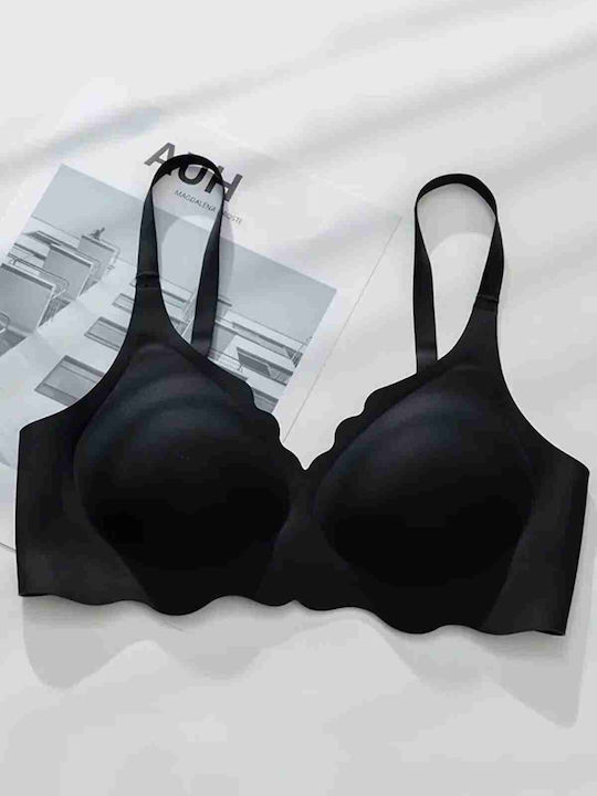 Merry See Wavy Laser Cut Bra Black