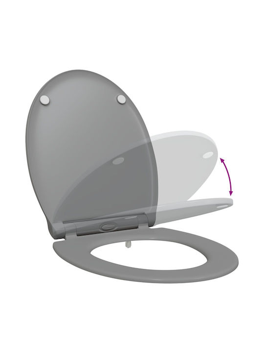 vidaXL Toilettenbrille Soft-Close Kunststoff Gray
