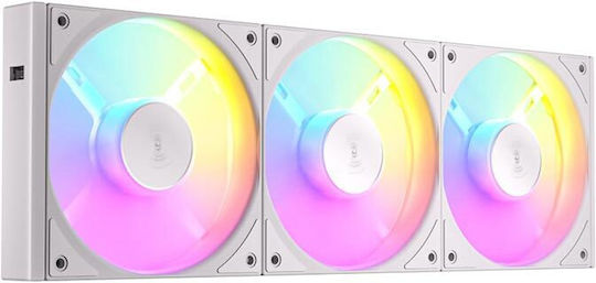 Antec C120 Gehäuselüfter (1500rpm / 65,08cfm) mit ARGB Beleuchtung und Verbindung 3-polig / 4-Pin PWM 3 Stück Weiß