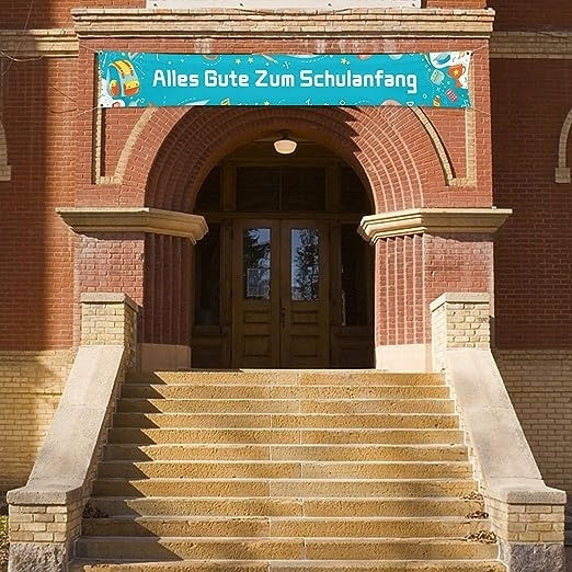 Blue Banner In German Back To School Decoration 274 X 36 Cm