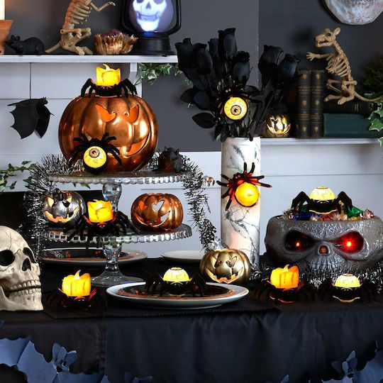 Set 12 Led Spider-shaped Candles Halloween Decoration