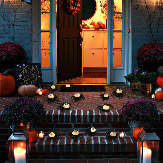 Set 12 Led Spider-shaped Candles Halloween Decoration