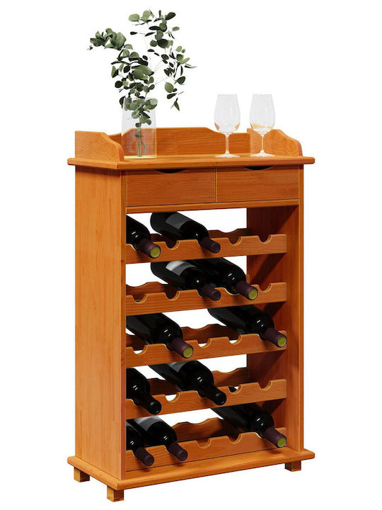 Vidaxl Wine Rack 90x60x30cm Solid Pine Wood 1 Piece Brown
