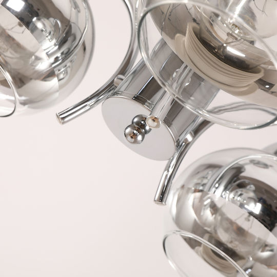 Agora Lighting Висящо Осветително Тяло Сребрист с Цокъл E27 41x41x41см.