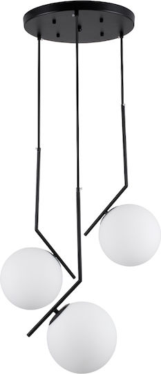 GloboStar Monroe Pendant Light Black Ball with Socket E27 60x25x50cm