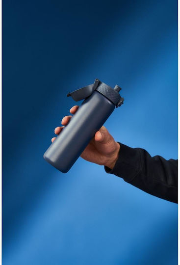 Ion8 Slim Water Bottle Ash Navy Stainless Steel 500ml