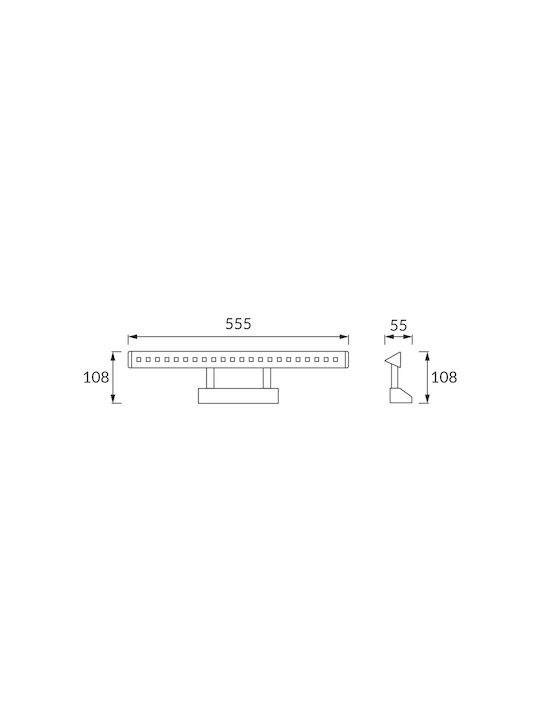 Horoz Electric Albatros-6 Modern Leuchte Wand mit Integrierter LED und Neutralweißes Licht Silber 55.5cm