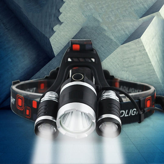 GloboStar Rechargeable Headlamp LED IP44 with Maximum Brightness 3000lm XML2-T6 Black
