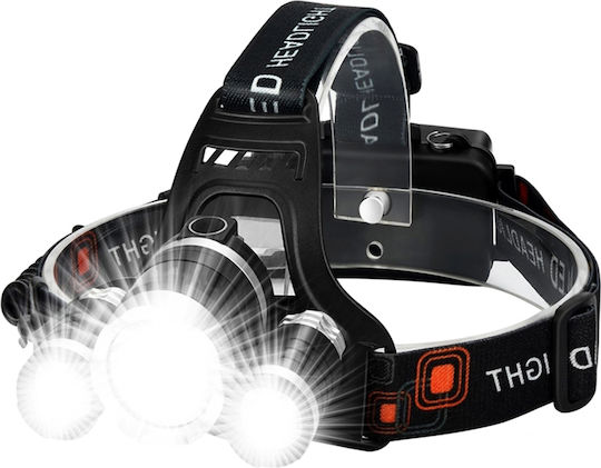 GloboStar Rechargeable Headlamp LED IP44 with Maximum Brightness 3000lm XML2-T6 Black