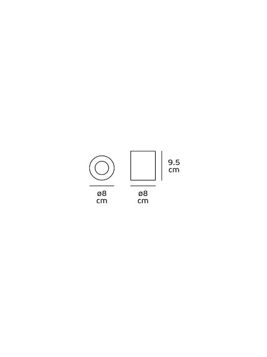VK Lighting Μονό Σποτ με Ντουί GU10 σε Πορτοκαλί Χρώμα