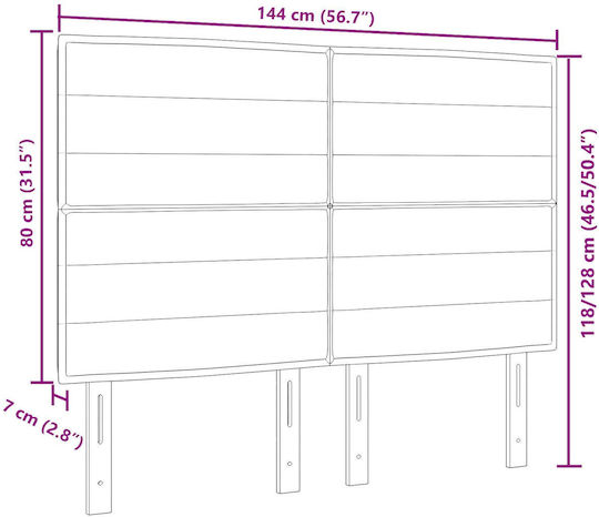 vidaXL Fabric Bed Headboard Black 144x128cm