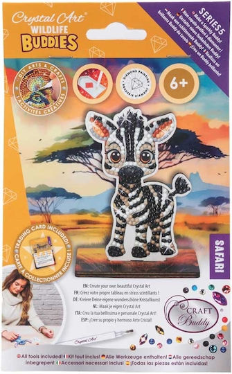 Комплект за диамантено рисуване Craft Buddy Crystal Art Buddies Зебра 7 части