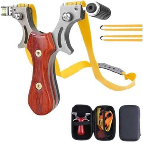 Set de gheare metalice tăiate cu laser 10 mm bile metalice 12 cm plutitor mâner din lemn carcasă maro inclusă