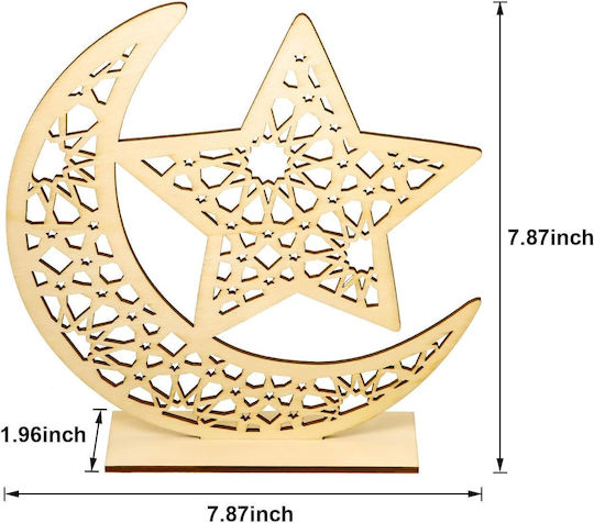 Wooden Decoration Muslim Holiday Ramadan Eid Mubarak 2pcs