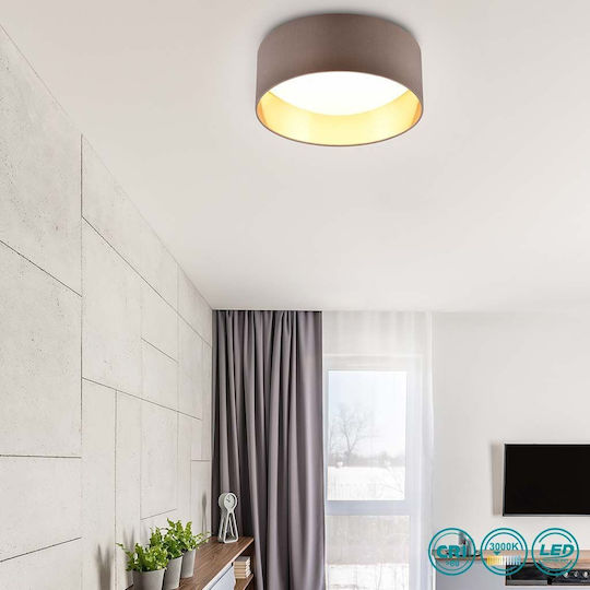 Trio Lighting Πλαφονιέρα Οροφής 30εκ. Καφέ με Ενσωματωμένο LED