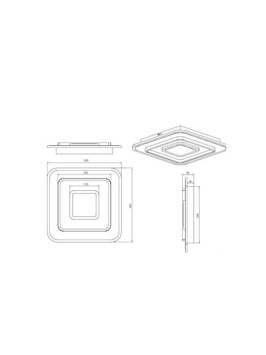 Trio Lighting Πλαφονιέρα Οροφής 39.5εκ. Λευκή με Ενσωματωμένο LED και Τηλεχειριστήριο