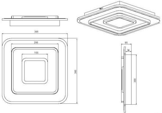 Trio Lighting Ceiling Mount Light 39.5cm White with Integrated LED and Remote Control