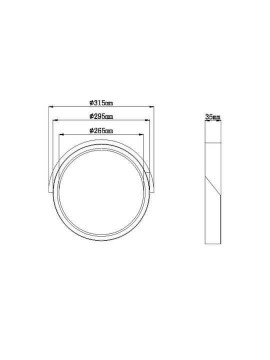 Trio Lighting Jano Πλαφονιέρα Οροφής 31.5εκ. Λευκή με Ενσωματωμένο LED