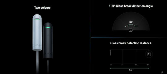 Ajax Systems Glass Protect Fibra Senzor de Spargere a Geamului de Culoare Alb