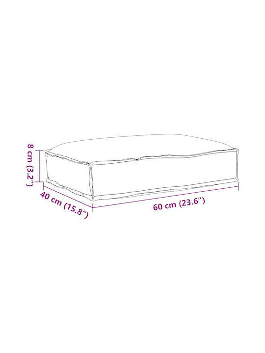 vidaXL Възглавница за пейка Палета Кралско Синя 40x60см