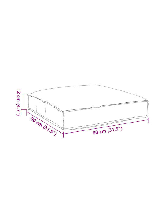 vidaXL Waterproof Bench Cushion for Palette Gray 80x80cm