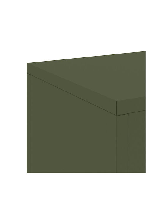 vidaXL Set 2 Pots Metal Olive Green