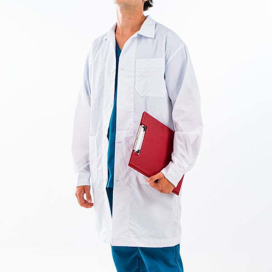Medizinische Jacke Weiß aus Baumwolle und Polyester
